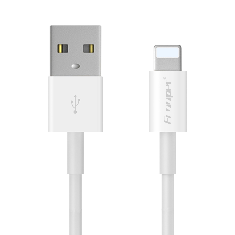 Ecooper USB to 8 Pin Cable for Apple Device, w/retail package, White