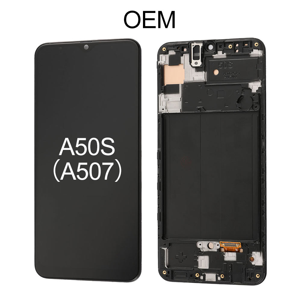 OLED Screen with Frame for Samsung Galaxy A50S(A507), OEM, Black