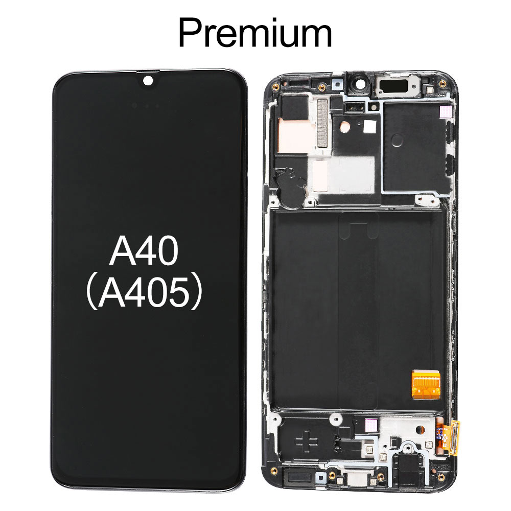 OLED Screen with Frame for Samsung Galaxy A40(A405), OEM OLED+Premium Glass, Black