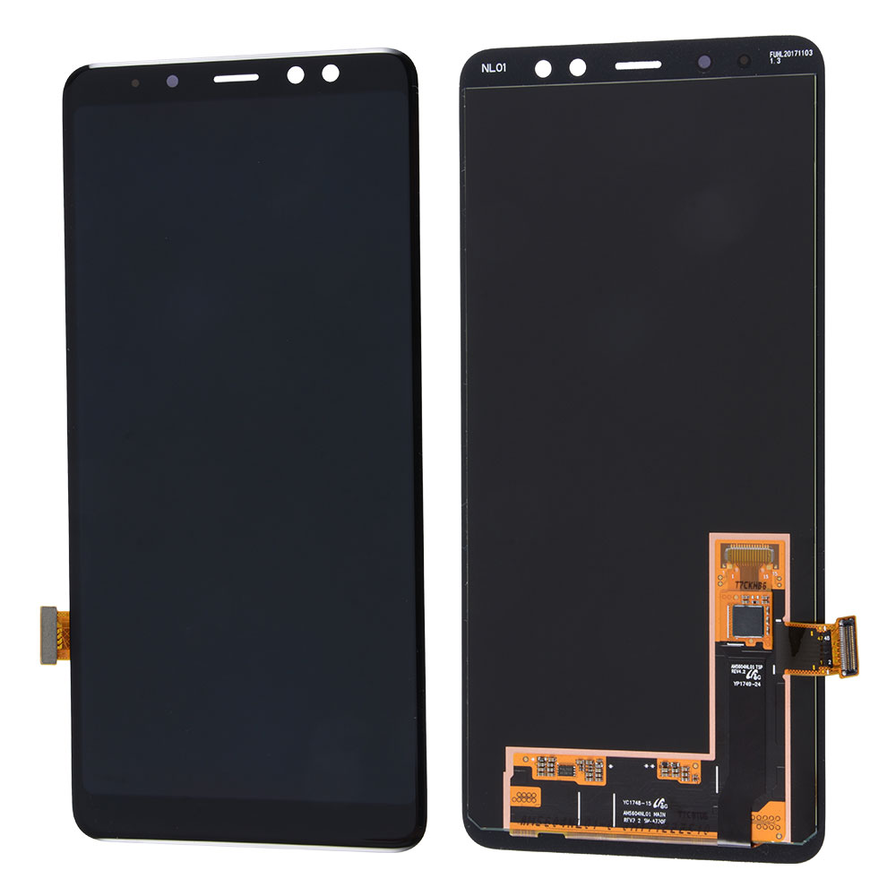 OLED Screen for Samsung Galaxy A8+(2018)/A730, OEM OLED+Premium Glass, Black, Small Size