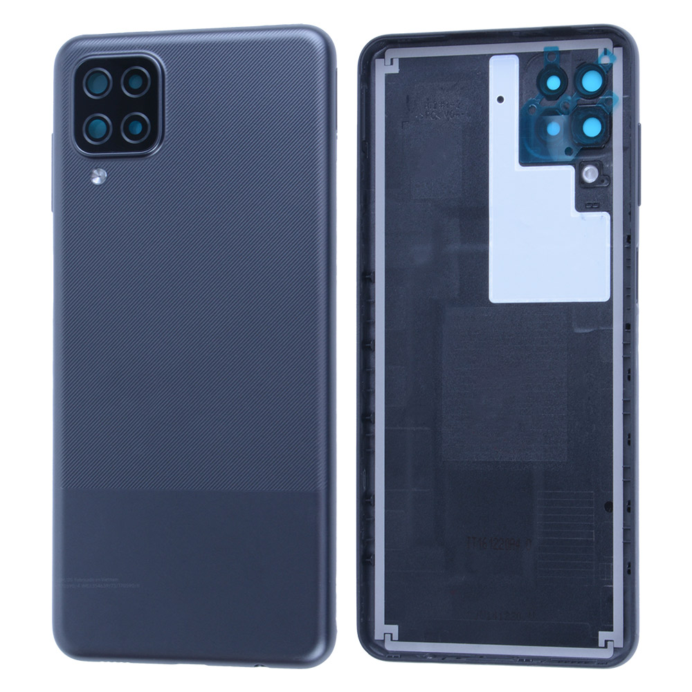 Back Cover with Sticker+Rear Camera Lens Cover+Glass Lens for Samsung Galaxy A12 (A125), OEM